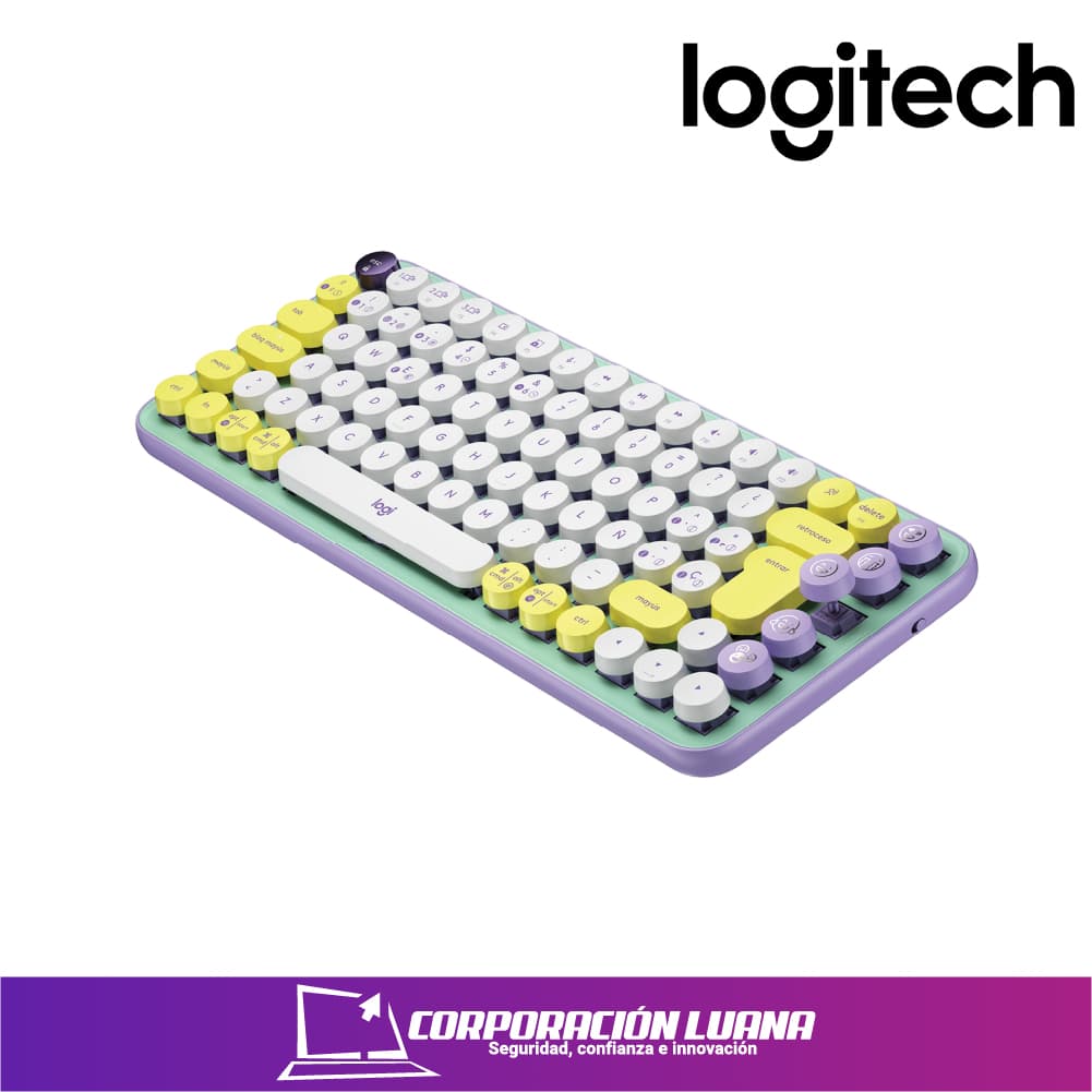 Imagen de TECLADO MECANICO INALAMBRICO LOGITECH POP KEYS ( 920-010714 ) DAYDREAM | BLANCO-AMARILLO-MORADO