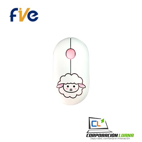 Foto del producto MOUSE INALAMBRICO FIVE FARM I1709 ( MOFVI1709B ) BLANCO | 1600 DPI | 2.4GHZ