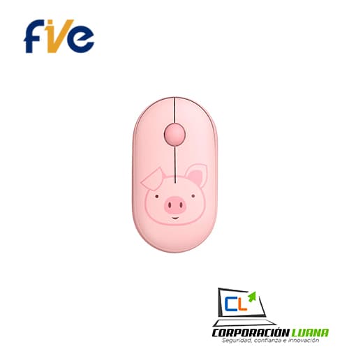 Foto del producto MOUSE INALAMBRICO FIVE FARM I1709 ( MOFVI1709R ) ROSADO| 1600 DPI | 2.4GHZ