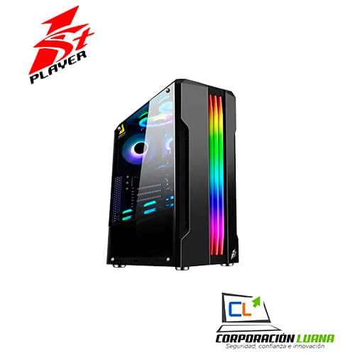 Foto del producto CASE 1STPLAYER RAINBOW R3-A ( R3-A ) S/ FUENTE | 1 PANEL VIDRIO | LED -RGB