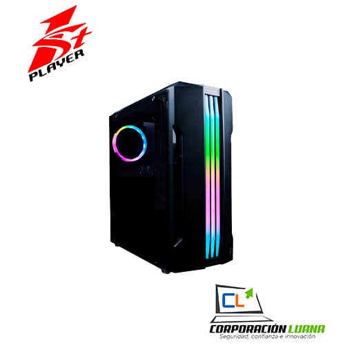 Imagen de CASE 1STPLAYER RAINBOW R3-A ( R3-A ) S/ FUENTE | 1 PANEL VIDRIO | LED -RGB