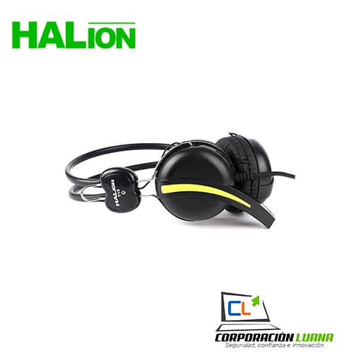 AUDIFONOS C/MICROFONO HALION ( T15 ) NEGRO/VERDE