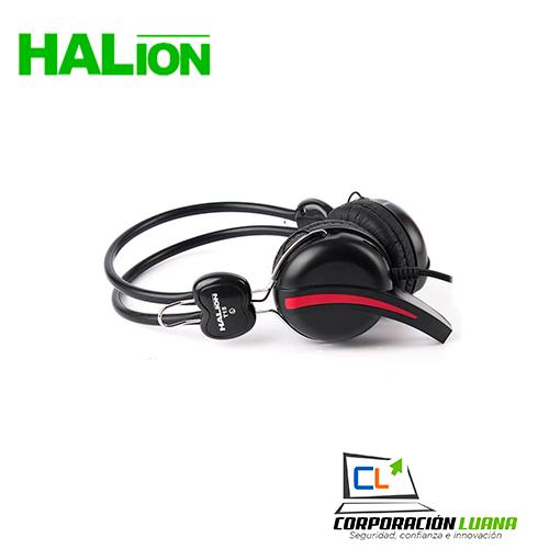 AUDIFONOS C/MICROFONO HALION ( T15 ) NEGRO/ROJO