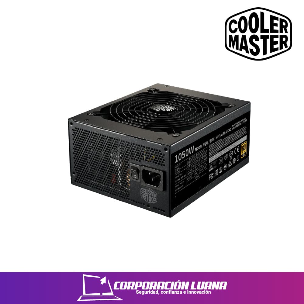Imagen de FUENTE DE PODER COOLER MASTER MWE 1050W GOLD V2 ( MPE-A501-AFCAG-U2 ) FULL MODULAR