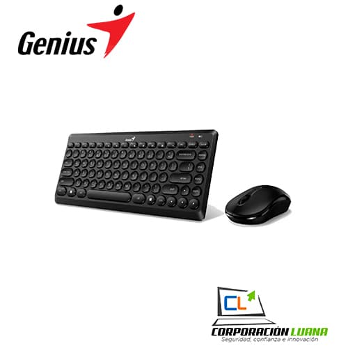 TECLADO GENIUS Y MOUSE WIERELESS LUXEMATE Q8000 TKL USB MULTIMEDIA BLACK ( 31340013401 )