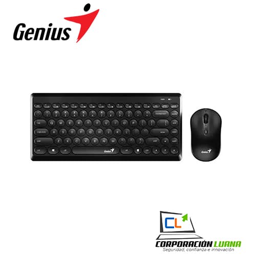 Imagen de TECLADO GENIUS Y MOUSE WIERELESS LUXEMATE Q8000 TKL USB MULTIMEDIA BLACK ( 31340013401 )