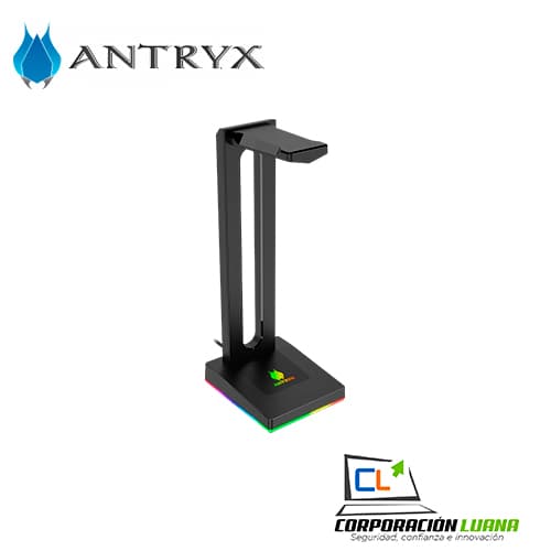 Foto del producto SOPORTE DE AUDIFONOS ANTRYX HS-71 ( AHS-71KR ) LED RGB | 2 USB