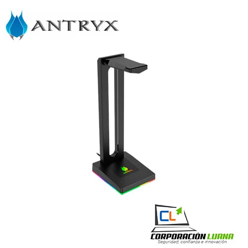 SOPORTE DE AUDIFONOS ANTRYX HS-71 ( AHS-71KR ) LED RGB | 2 USB