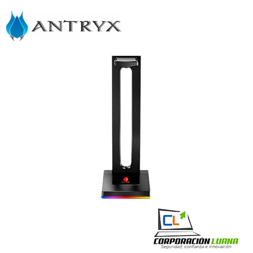 Imagen de SOPORTE DE AUDIFONOS ANTRYX HS-71 ( AHS-71KR ) LED RGB | 2 USB