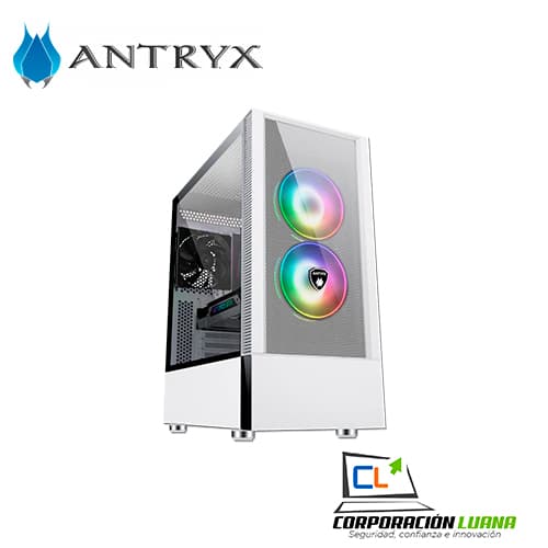 Foto del producto CASE ANTRYX RX 460 MESH WHITE ( AC-RX460MW ) S/FUENTE | X3 FAN | TEMPLADO