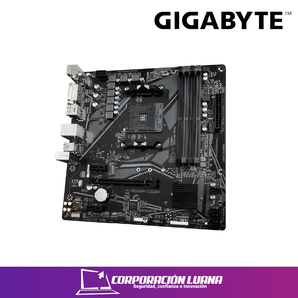 Imagen de MOTHERBOARD GIGABYTE A520M DS3H ( A520M-DS3H ) AM4 | DDR4
