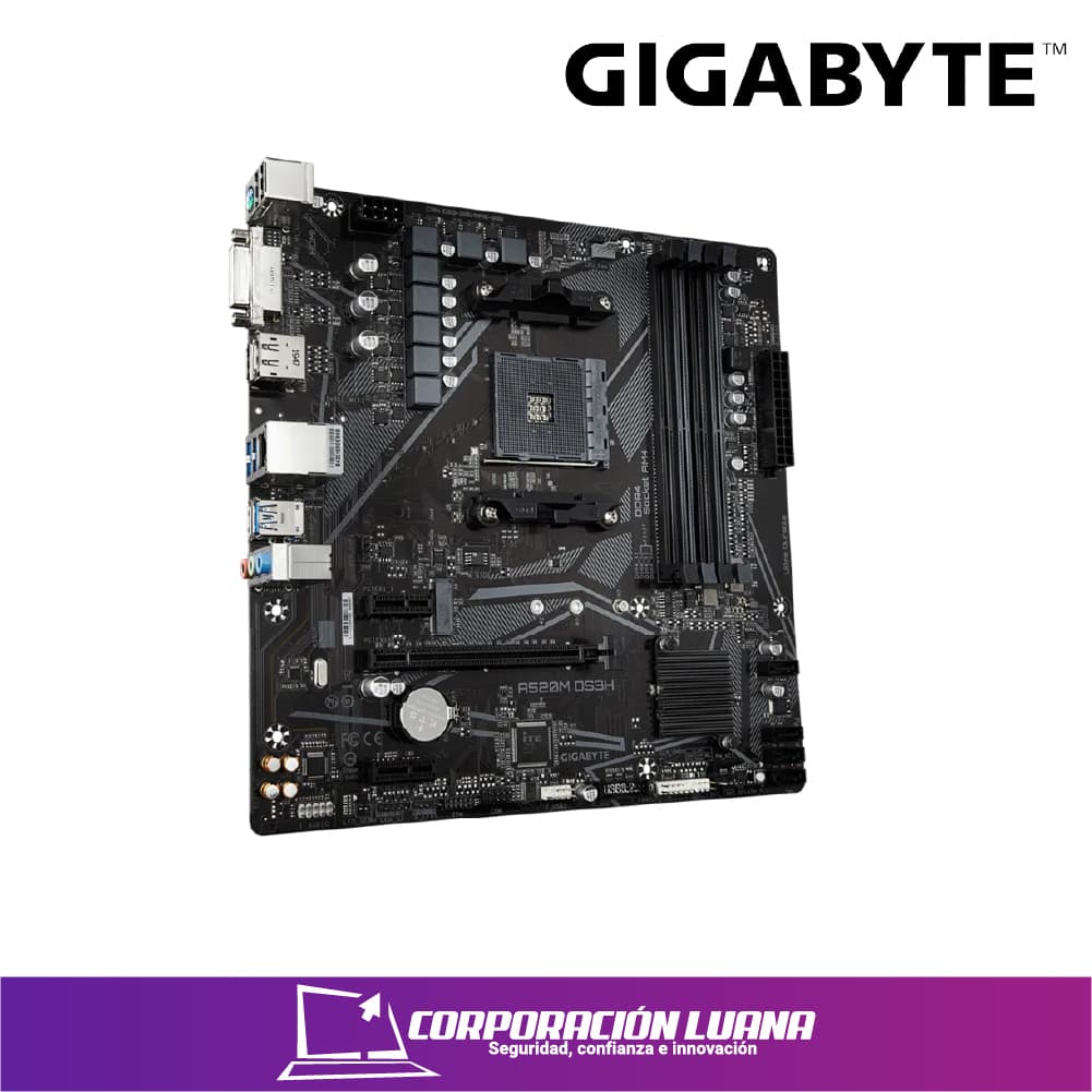 Imagen de MOTHERBOARD GIGABYTE A520M DS3H ( A520M-DS3H ) AM4 | DDR4