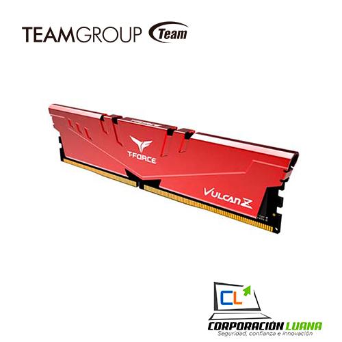 MEMORIA RAM TEAMGROUP T-FORCE VULCAN Z 8GB 3200 MHZ ( TLZRD48G3200HC16FBK ) DDR4 | ROJO