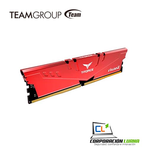 Imagen de MEMORIA RAM TEAMGROUP T-FORCE VULCAN Z 8GB 3200 MHZ ( TLZRD48G3200HC16FBK ) DDR4 | ROJO