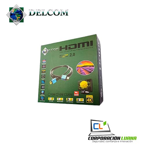 Foto del producto CABLE HDMI DELCOM V 2.0 CABEZA DE ALUMINIO EN CAJA 10M