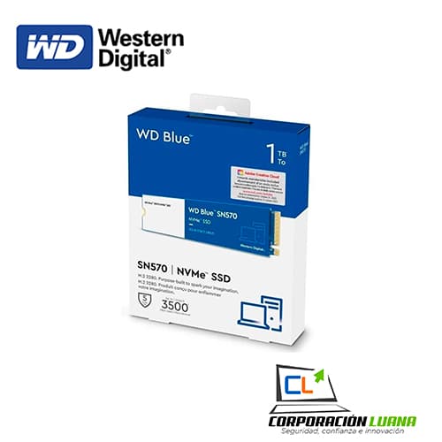 Imagen de SSD M.2 NVME WESTERN DIGITAL BLUE SN570 1TB ( SSDWDS100T3B0C ) PCIE GEN 3.0 X4