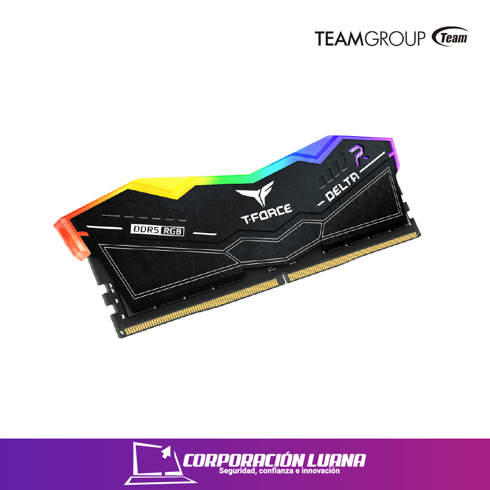 MEMORIA RAM TEAMGROUP T-FORCE DELTA 16GB 5600 MHZ ( FF3D516G5600HC36BBK ) DDR5 | NEGRO | LED RGB