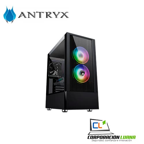 CASE ANTRYX RX 460 MESH BLACK ( AC-RX460MK ) S/FUENTE | X3 FAN | TEMPLADO