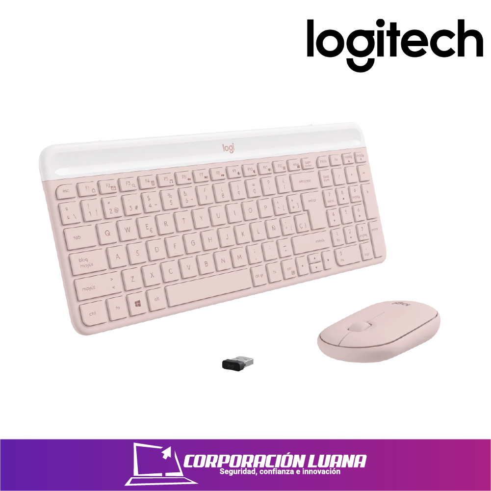 Imagen de COMBO TECLADO Y MOUSE LOGITECH MK470 ( 920-011312 ) ROSADO | WIRELESS