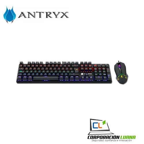 Imagen de COMBO ANTRYX CHROME STORN GC-5200 ( AGC-5200KRE-SP ) TECLADO+MOUSE | SWITCH RED | LED RGB