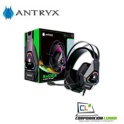 Imagen de AUDIFONOS C/MICROFONO ANTRYX RAIDER ( AGH-7500K7RV ) NEGRO | 7.1 | ADAP. USB - TIPO C