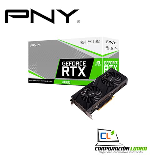 Imagen de TARJETA DE VIDEO PNY GEFORCE RTX 3060 VERTO ( VCG30608DFBPB1 ) 8GB - GDDR6 | 2 FANES