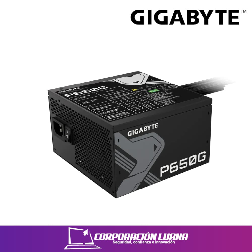 Imagen de FUENTE DE PODER GIGABYTE P650G ( GP-P650G-US ) 650W | GOLD