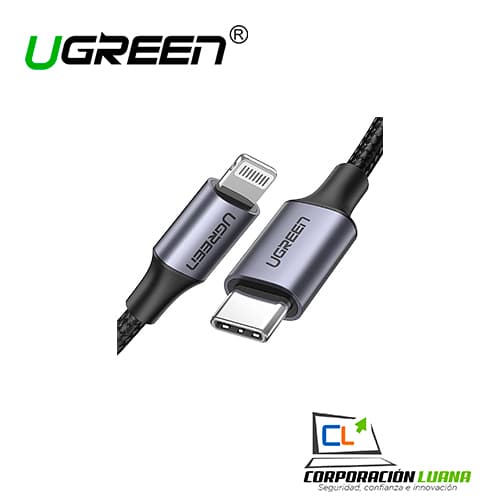 CABLE ALUMINIO USB-C TO LIGHTNING M/M 1.5M 60760 UGREEN BLACK