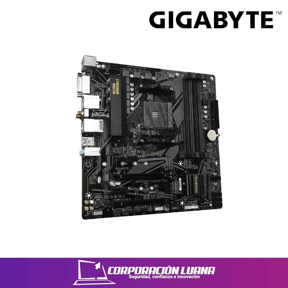 Imagen de MOTHERBOARD GIGABYTE B550M DS3H AC  ( B550M-DS3H-AC ) AM4 | DDR4