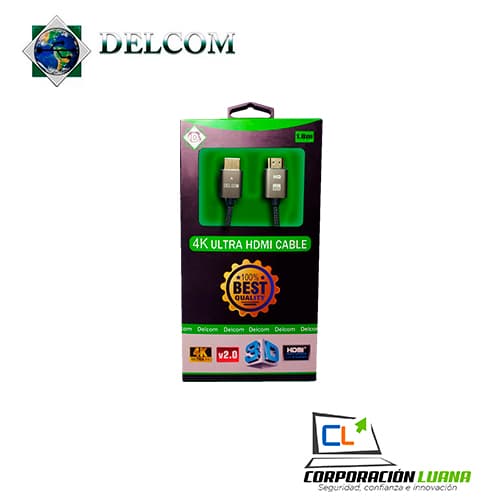 CABLE HDMI 2.0 SLIM DELCOM ( UHD-001 ) 4K | 1.8M