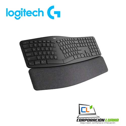 Imagen de TECLADO INALAMBRICO LOGITECH ERGO K860 ( 920-009845 ) NEGRO MATE | REPOSA MUÑECAS - CURVEADO |