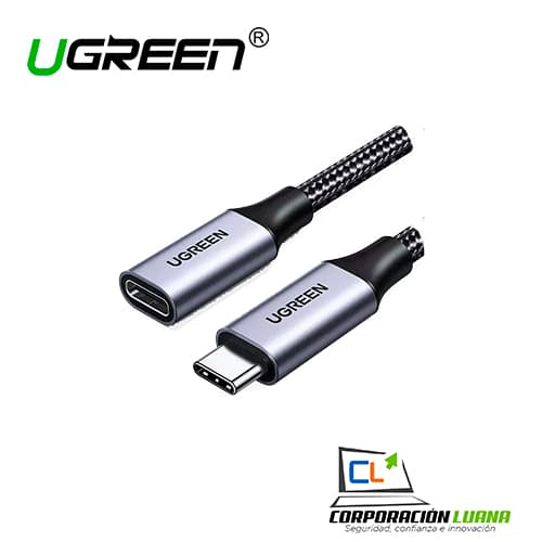 CABLE UGREEN USB-C MACHO A USB-C HEMBRA ( 30205 ) 1 METRO - US372