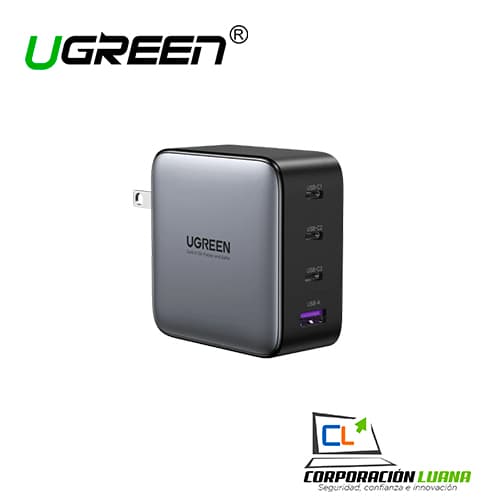 Foto del producto CARGADOR DE CARGA RAPIDA NEXODE 100W GAN 3 USB-C + 1 USB-A  UGREEN (40737)