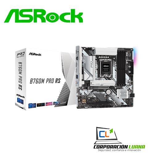 Imagen de MOTHERBOARD ASROCK B760M PRO RS ( 90-MXBLH0-A0UAYZ ) LGA1700 | DDR5