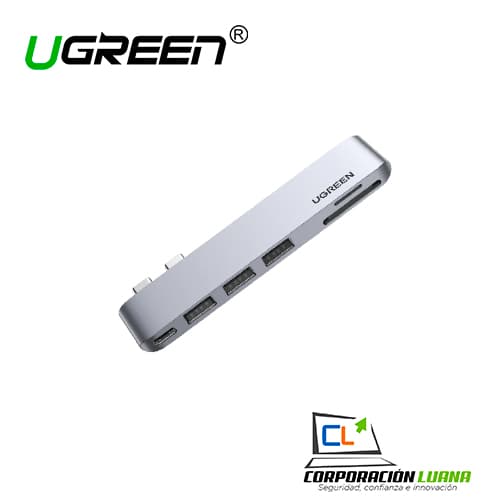 Imagen de ADAPTADOR UGREEN DUAL USB-C T X3 USB 3.0 ( 60560 ) TF/SD USB-C FAMALE