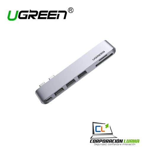 ADAPTADOR UGREEN DUAL USB-C T X3 USB 3.0 ( 60560 ) TF/SD USB-C FAMALE