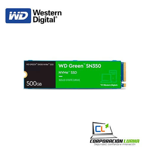 Foto del producto SSD WESTERN DIGITAL SN350 500GB ( WDS500G2G0C-00CDH0 ) GREEN | NVME