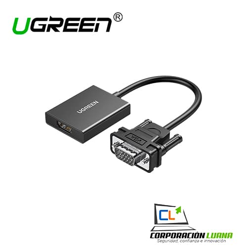 ADAPTADOR UGREEN CM513 ( 50945 ) CONVERTIDOR VGA MACHO A HDMI HEMBRA