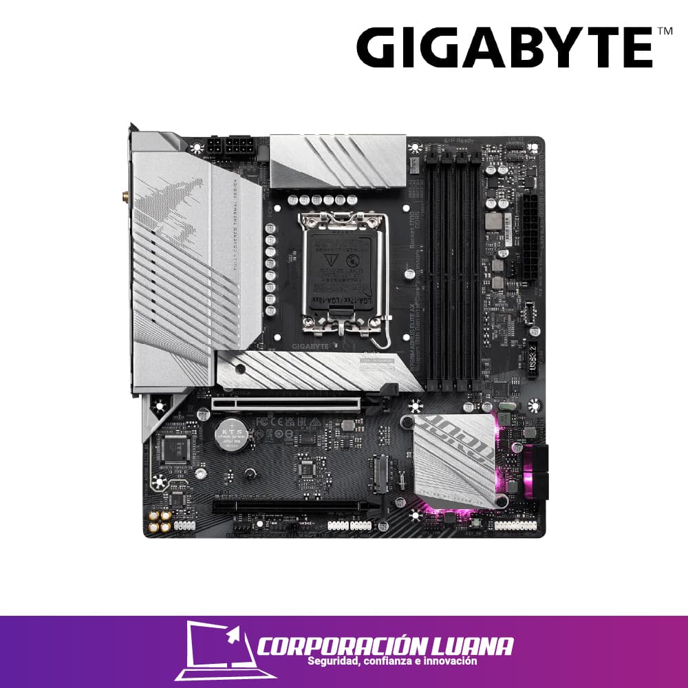 Imagen de MOTHERBOARD GIGABYTE B760M AORUS ELITE AX ( B760M AORUS ELITE AX ) DDR5 | LGA1700 | LED RGB