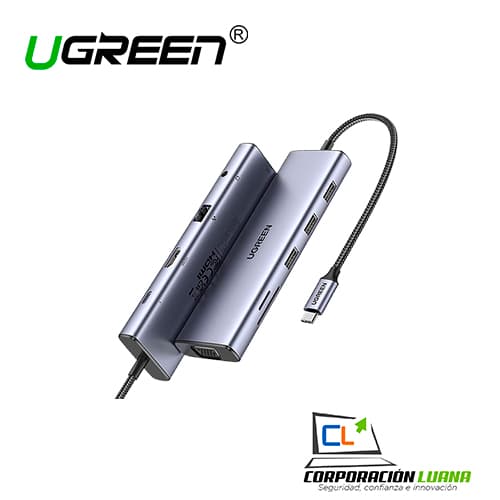 Foto del producto ADAPTADOR UGREEN 10 IN 1 ( 15601 ) HDMI/VGA4K ETHERNET 1GBPS PD | USB*3 AUDIO SD/TF