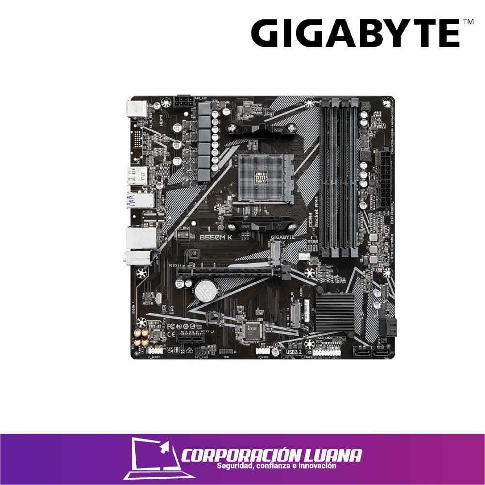 Imagen de MOTHERBOARD GIGABYTE B550M-K ( MB550GBT00 ) AM4 | DDR4