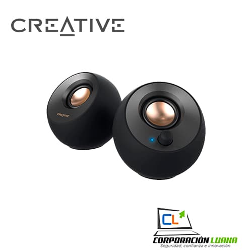 Imagen de PARLANTE CREATIVE PEBBLE V2 ( 51MF1695AA000 ) NEGRO | 2.0 | 8W | USB C 3.5MM