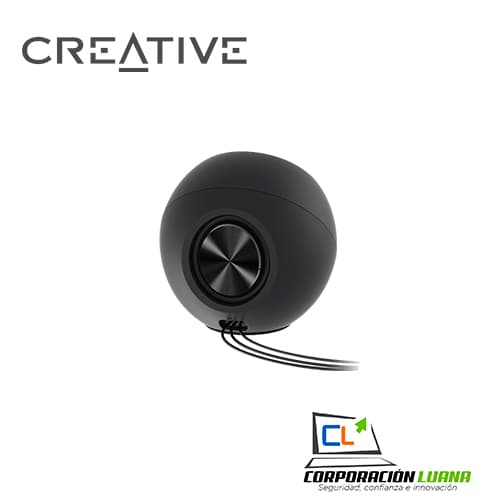 Imagen de PARLANTE CREATIVE PEBBLE V2 ( 51MF1695AA000 ) NEGRO | 2.0 | 8W | USB C 3.5MM