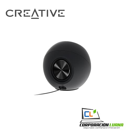 Imagen de PARLANTE CREATIVE PEBBLE V2 ( 51MF1695AA000 ) NEGRO | 2.0 | 8W | USB C 3.5MM