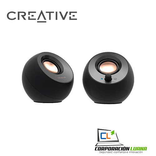 Foto del producto PARLANTE CREATIVE PEBBLE V3 ( 51MF1700AA000 ) NEGRO | 2.0 | 8W | BT - USB C - 3.5MM