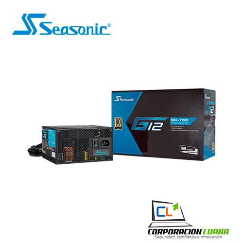 Imagen de FUENTE DE PODER SEASONIC 750W ( G12-750GC ) GOLD | NO MODULAR