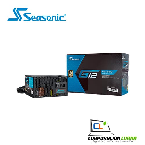 Imagen de FUENTE DE PODER SEASONIC 850W ( G12-850GC ) GOLD | NO MODULAR