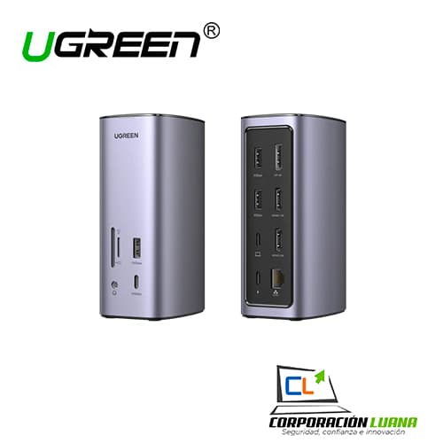 ADAPTADOR UGREEN USB-C TRIPLE DISPLAY DOCKING STATION ( 90325 ) 12 IN 1