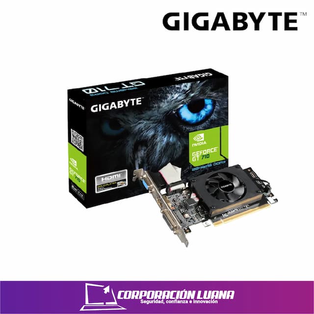TARJETA DE VIDEO GIGABYTE GT 710 ( GV-N710D3-2GL ) 2GB | DDR3 | LOW PROFILE