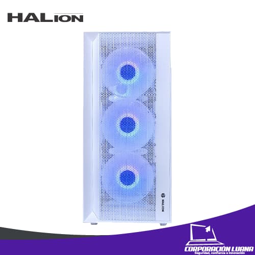 CASE GAMER HALION TORNADO ( AEHATO4B ) C/FUENTE 600W | BLANCO | X4 FAN RGB